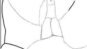 detailed drawing of black big booty in doggy position