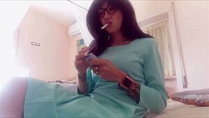 Smokin Sexy Hot Babe Teases in Skirt