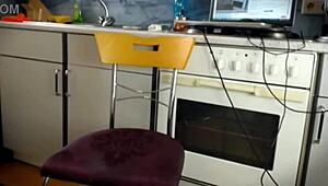 Intimate bare desires heat up in my naked kitchen