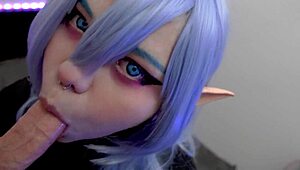 goth elf furiyssh giving blowjob
