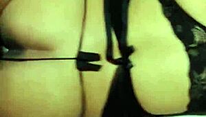 Latina in black lingerie bends over for doggystyle sex and begs for more