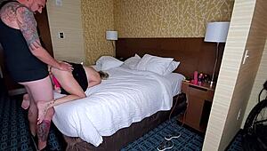 Fucking and sucking random guy at hotel, Let me cover your face!