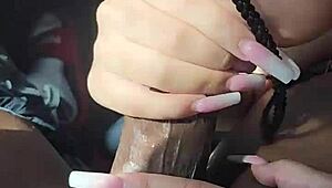 Teen sucks dick deeply while riding wet!