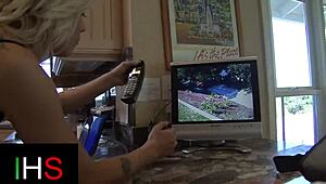 Beautiful Blonde Fucked Hard with Creampie in Tight Pussy and Ass by Massive Black Cock