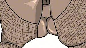 detailed drawing of black big booty in doggy position