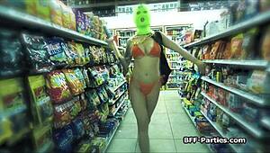 titty bikini thieves caught after heist, now sharing hard dick for fun