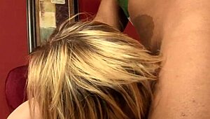 Black Muscle Hunk Breaks In Blonde Twink