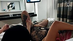 We both masturbate while watching each other intensely