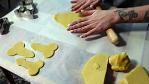 From edible to real: dick in her ass