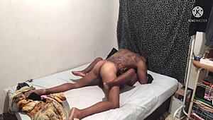 This naughty teen was masturbating in my room. When I arrived, I gave her some hardcore action.