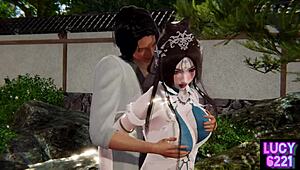 New Chinese-Style Female Netizen I Met for Wild 3D Outdoor Action