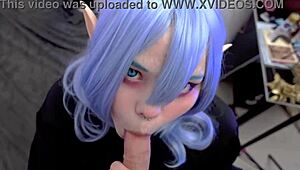 goth elf furiyssh giving blowjob