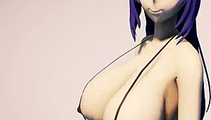 i love watching this bikini girl dance with her big tits in anime.