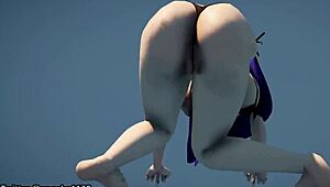 i love watching this bikini girl dance with her big tits in anime.