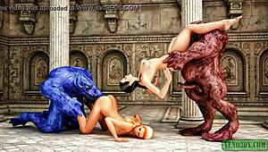 i can't get over this monstrous 3d hentai foursome with wild banging action.