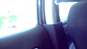 Helena price eats claire black's shaved pussy while driving around the town