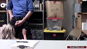 Officer Forces Sexy Thief To Suck Monster Cock