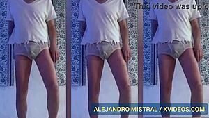 Alejandro Mistral Dances Again In White And Blue Underwear Close-Up