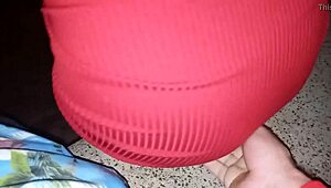 Latina Brunette Teases Husband Outdoors Until Guard Watches Climax