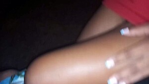 Latina Brunette Teases Husband Outdoors Until Guard Watches Climax