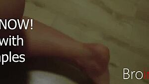 In the dead of night, the young virgin sneaks to eat pussy, getting caught in the act