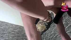 Close Up Femdom Milks Sub's Cock to Ruined Orgasms!