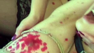 bdsm japanese threesome with bound babe and cumshot