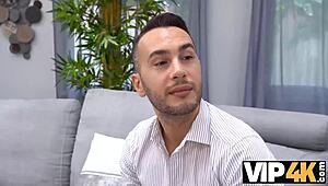 Guy fucks brunette for lost ID