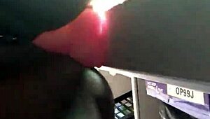 A pretty fat ebony woman drips wet from dildo play and squirting.