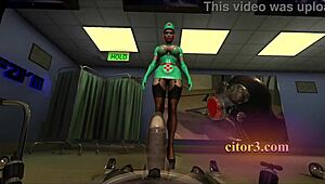 Citor3 3D VR Latex Nurses Pump Hard!