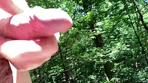 outdoor maledom session with ripped clothes, shaved cock, and creamy orgasms