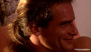 blonde eats brunette’s pussy as he joins for doggystyle