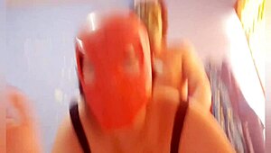 In carnival, stepson penetrates mother-in-law's juicy pussy and big ass for orgasm