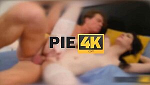 Guy fucks brunette for lost ID