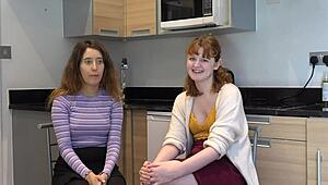 sweet students celebrate their reunion with fingering, muff diving, ass play, and vibrator toys, humorous and erotic