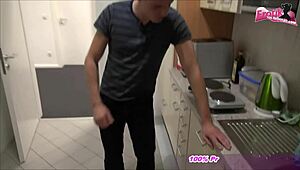 I banged two skinny German teens in the kitchen.