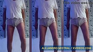 Gay man Alejandro pleasures himself in briefs