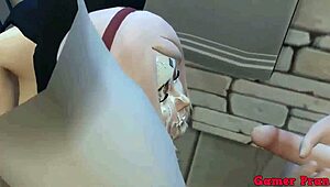 Sakura and Hinata's threesome fuck on table