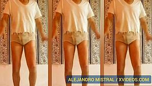 Alejandro Mistral Dances Again In White And Blue Underwear Close-Up