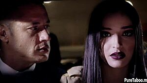 Slut teen 18+ got rough banged in a domination threesome sex