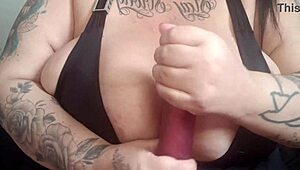 Playing with Her Massive Chest: Mary Jhuana Shows Off Huge Natural Assets