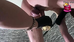 Close Up Femdom Milks Sub's Cock to Ruined Orgasms!