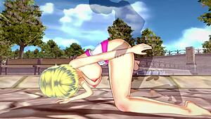 3d hentai with big ass and tits in creampie scene