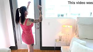 Ophelia Rain's huge cock POV blowjob deepthroat facefuck and cum swallow