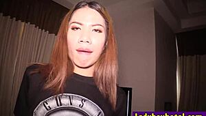 horny big ass asian ladyboy baitoey played with her cock before hardcore anal sex