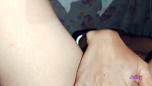 horny amateur fingers shaved pussy alone at home in homemade masturbation session