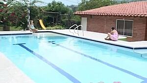 Petite Latina Teen Selina Rips Clothes and Licks Pussy in Lesbian Striptease