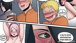 naruto hentai contrasts monsters milking amazing comics in cartoon porn scenes.