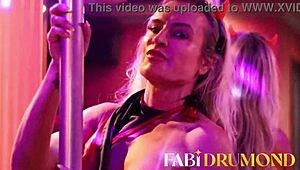 diabinha milf pole dances then fucks until cum on big ass