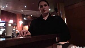 Chubby Flasher Shows Big Tits in Public Outdoor Scene